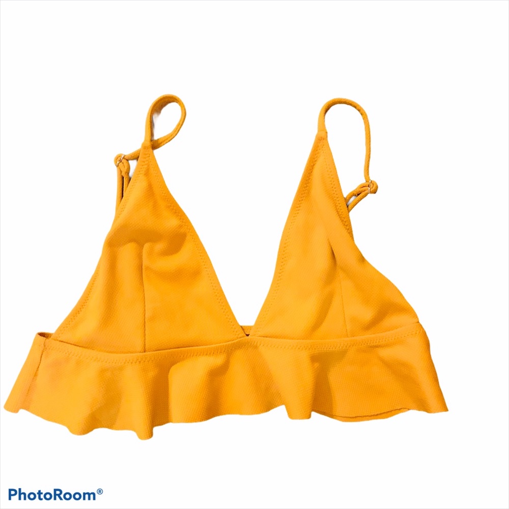 Cupshe Yellow Ruffle Triangle Bikini Top